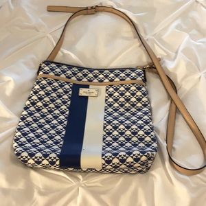 Kate Spade Blue and White Spade Crossbody Purse